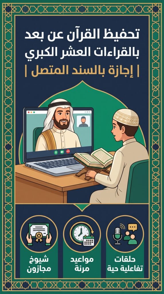 تحفيظ القران عن بعد بالقراءات العشر الكبري | إجازة بالسند المتصل