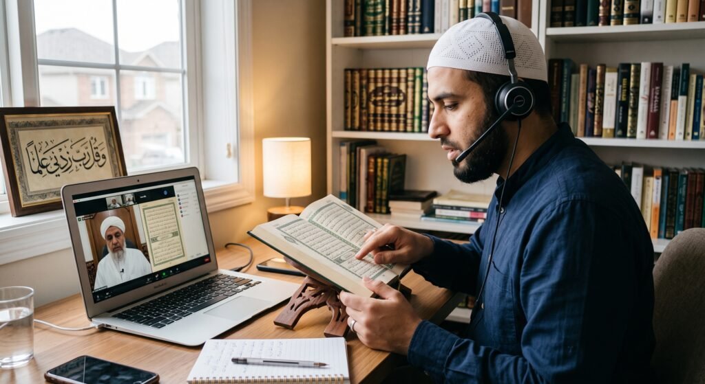 دورة تعلم القران الكريم عن بعد برواية حفص | تصحيح التلاوة والإجازة