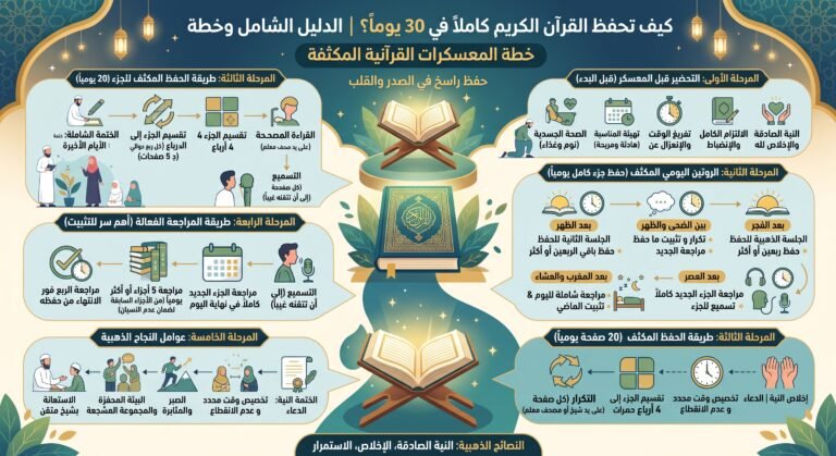 كيف تحفظ القرآن الكريم كاملاً في 30 يوماً؟ | خطة المعسكرات القرآنية